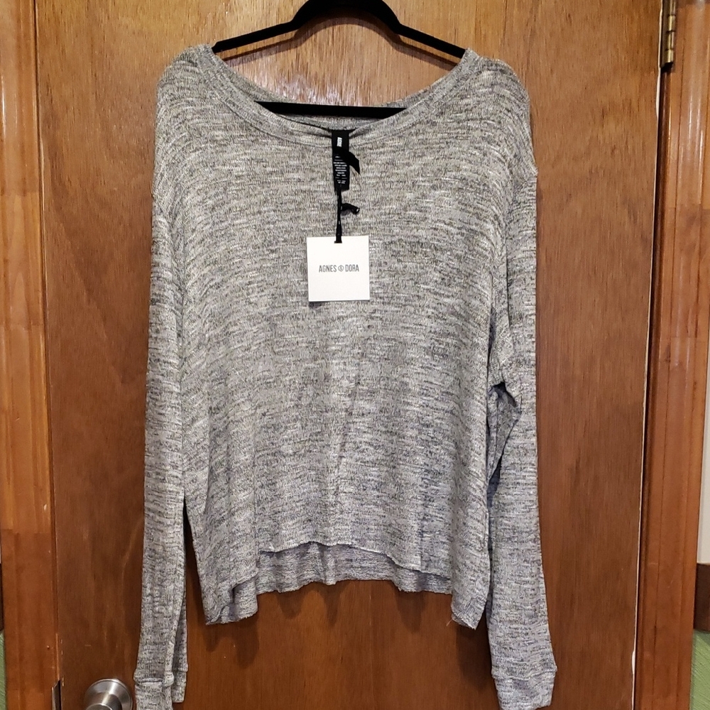 Agnes & Dora Gray Crew Neck Sweater